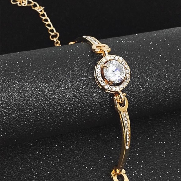 Jewelry - GOLD cubic zirconia bangle. Great for stacking 